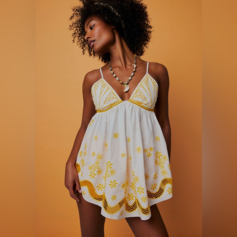 Free People x House of Aama Kasada Tunic in Clean White Combo size Large NWT
